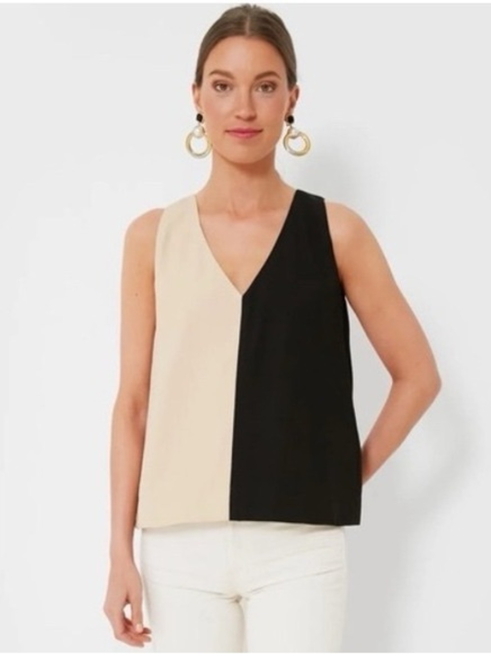 Pomander Place by Tuckernuck tan black color-blocked Sallie tank